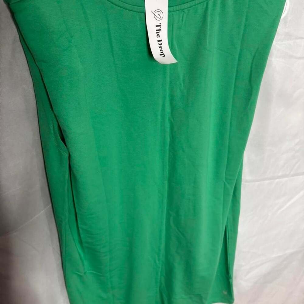The Drop Mariana Ribbed Side Slit Maxi Dress Green